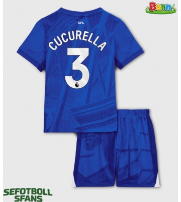 Chelsea Marc Cucurella #3 Hemmaställ Barn 2025-26 Kortärmad (+ Korta byxor)